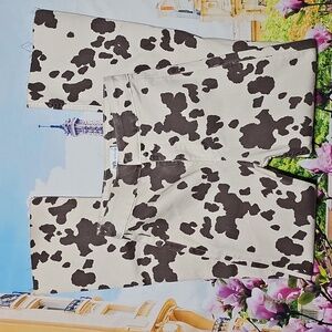 Zara Cow Print High-Waisted Raw Hem Jeans Size 2 New